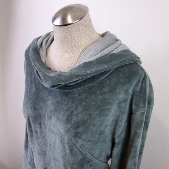 Z by Zella Grey Green Pullover Velour Hoodie - Picture 3 of 5